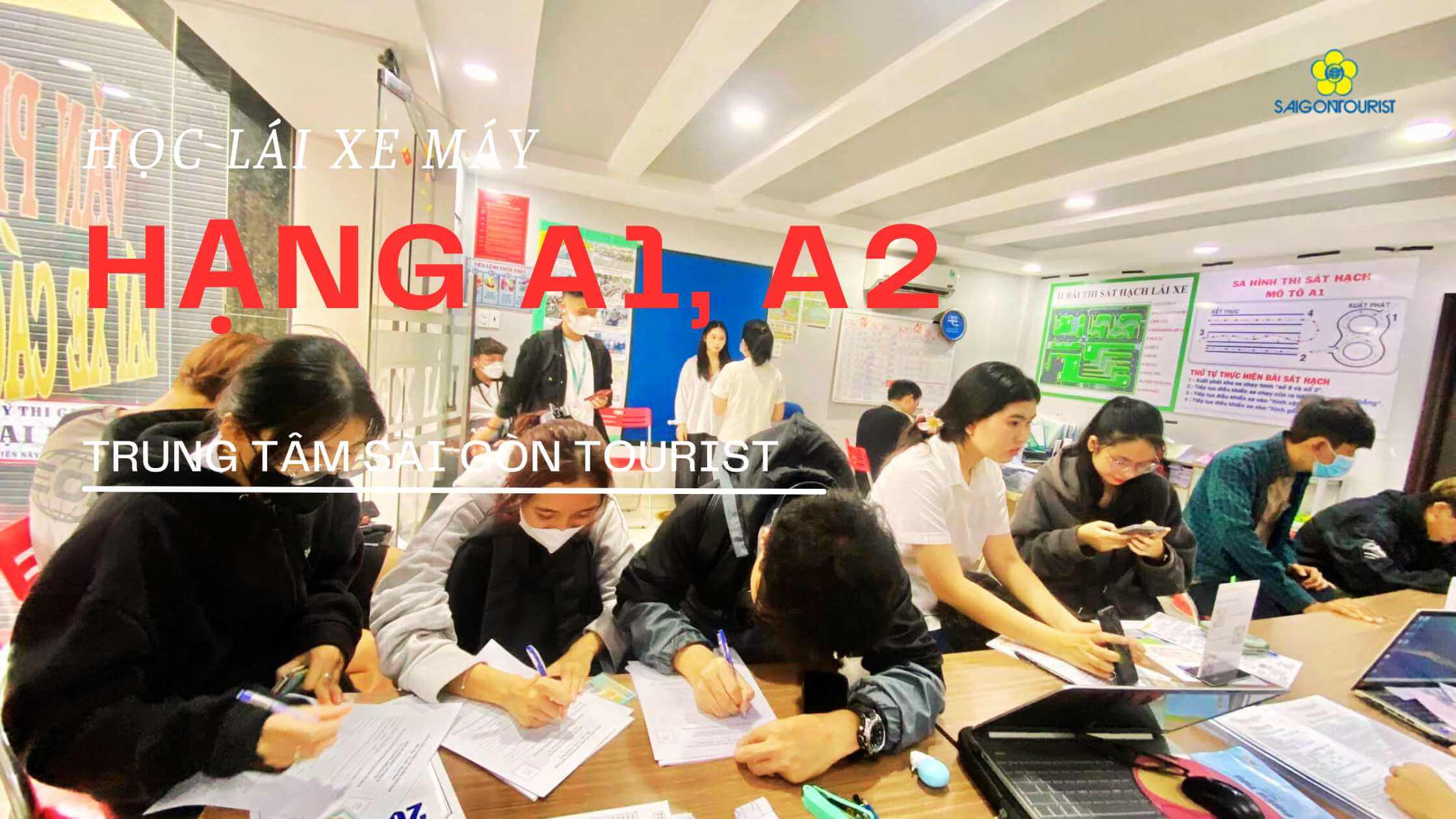thi bằng lái xe máy a1 - a2 - trường dạy lái xe saigontourist